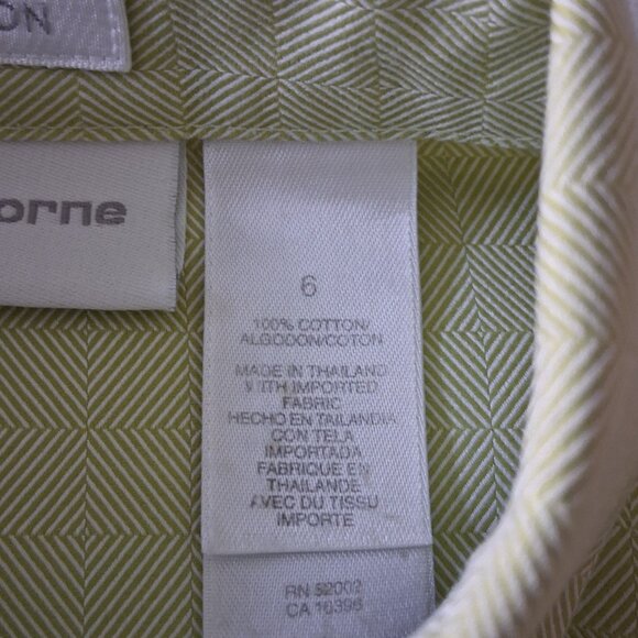 Liz Claiborne No-Iron Light Green 3/4 Sleeve Button Down Blouse Women's Size 6 - Picture 8 of 16